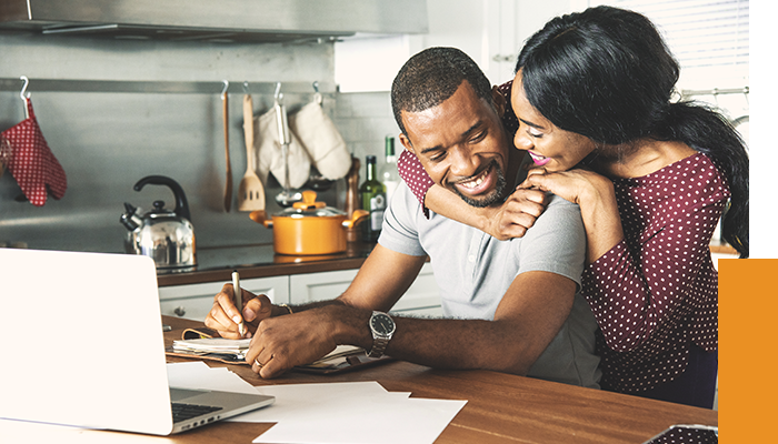 Couple looking over finances